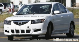 Mazda 3 2009, mula de pruebas cazada