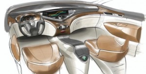 Sketch interior oficial del Nissan Forum Concept