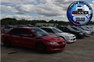 Concentración de Mitsubishi Lancer EVO para batir récord mundial