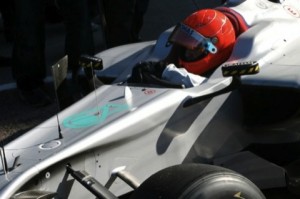 Michael Schumacher ya rueda en Valencia