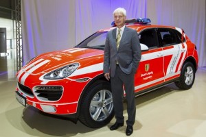 El Porsche Cayenne 500.000 de Leipzig es un coche de bomberos