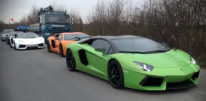 Vídeo: Tres Lamborghini Aventador tuneados en una misma carretera