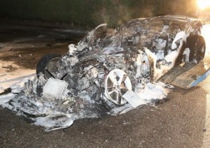 Arde un Jaguar F-Type en Bélgica