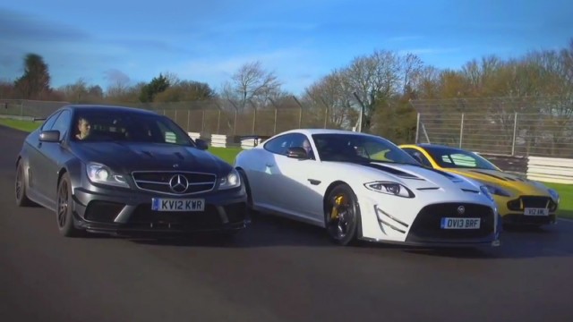 Jaguar XKR-S GT, Aston Martin V12 Vantage S y Mercedes C63 AMG Black Series, duelo a tres bandas 1