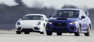 Vídeo: Porsche Cayman vs Subaru WRX STI en carrera de drag