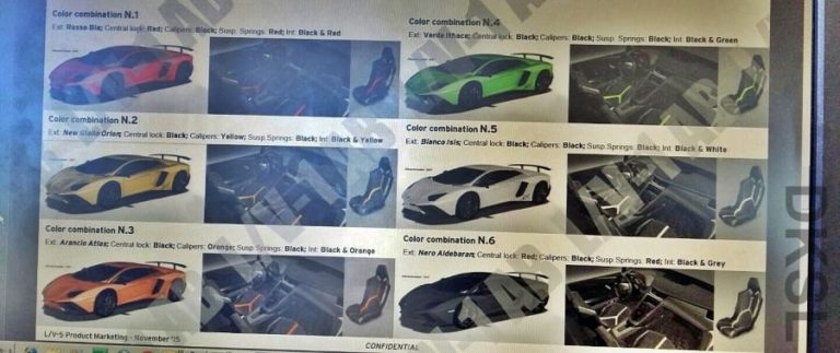 ¡Filtrado! Lamborghini Aventador SV, todos los colores disponibles