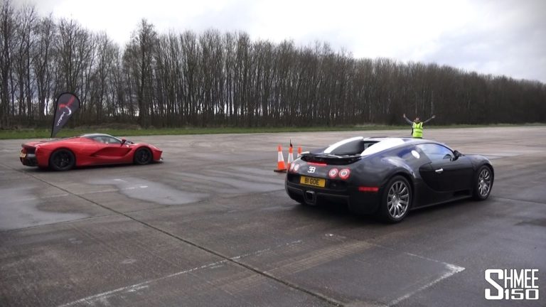 Cara a cara: drag race entre LaFerrari y Bugatti Veyron