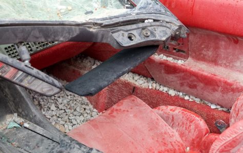 Restoration is underway on the 1-millionth Corvette, a 1992 convertible, that was damaged in the sinkhole that opened up beneath the National Corvette Museum, in Bowling Green, Ky., on Feb. 12, 2014. Completion of the project is scheduled for September.