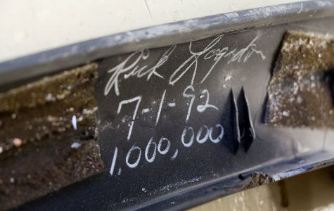 Restoration is underway on the 1-millionth Corvette, a 1992 convertible, that was damaged in the sinkhole that opened up beneath the National Corvette Museum, in Bowling Green, Ky., on Feb. 12, 2014. Completion of the project is scheduled for September.