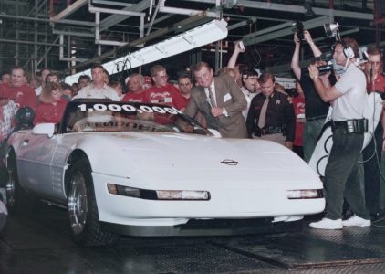 On July 2, 1992, the 1 millionth Chevrolet Corvette rolled off the assembly line in Bowling Green, Ky. It featured a white exterior, a black convertible top and a red interior, just like the first production Corvette in 1953.