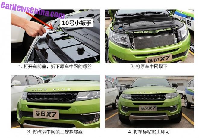 Ya disponible un kit para asemejar más el Landwind X7 al Range Rover Evoque 3