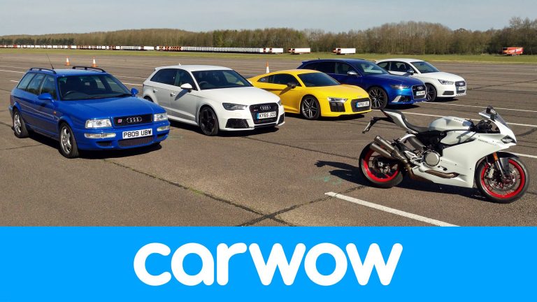 Vídeo: ¿Qué pasa si enfrentamos a un Audi R8, RS6, RS3, S1, RS2 y una Ducati en una carrera de Drag?