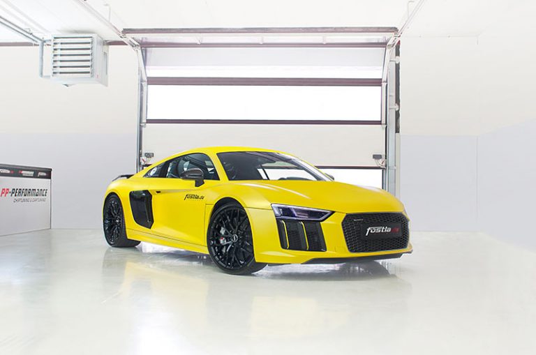 ¿Qué te parece éste Audi R8 V10 Plus vinilado en color amarillo?