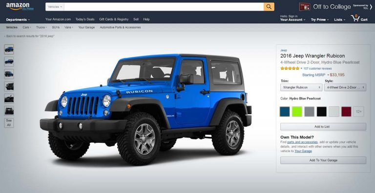 Amazon Vehicles: Comprar coches en Amazon será pronto una realidad