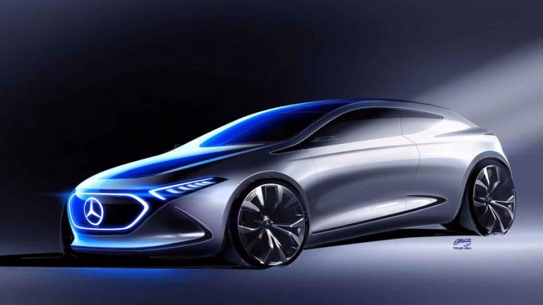 Nuevo boceto oficial del Mercedes EQ A, ¡menudo hatchback!