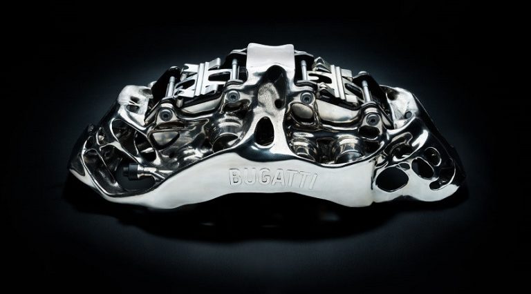 Bugatti ha creado la pinza de freno realizada en titanio por impresión 3D más grande del mundo
