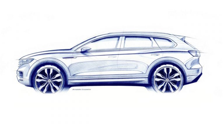Oficial: así es la silueta del nuevo Volkswagen Touareg, puro músculo