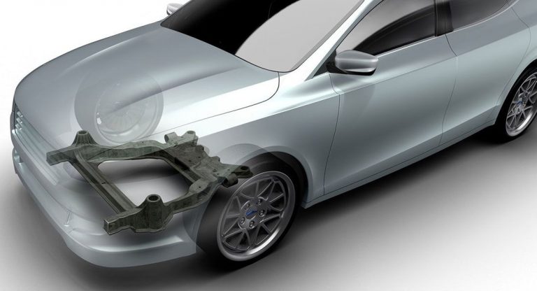 Magna ha desarrollado un subchasis delantero en fibra de carbono para Ford