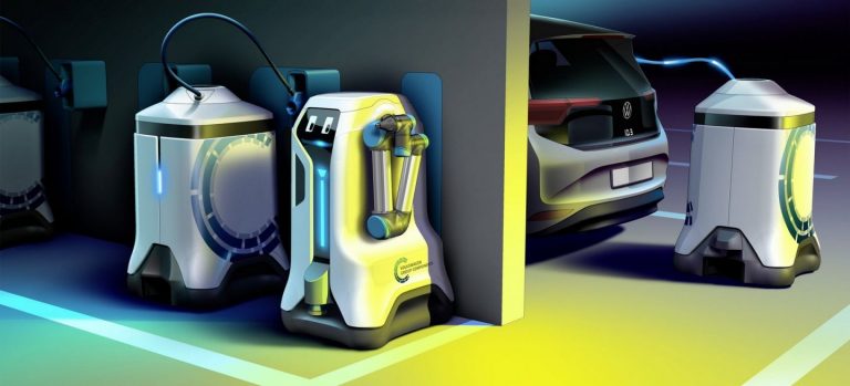 Un robot que carga tu coche eléctrico: así es la última idea de Volkswagen