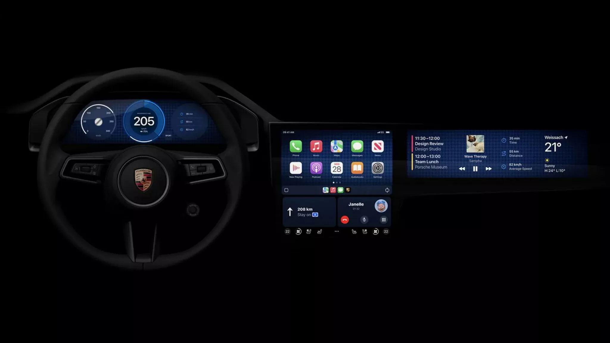 Así luce el nuevo CarPlay: llegará en 2024 de la mano de Porsche y Aston Martin