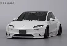 El Tesla Model 3 Highland pasa por el rodillo de Liberty Walk: así cambia radicalmente su aspecto
