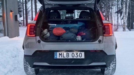 Volvo EX30 Cross Country with Swedish winter cabin