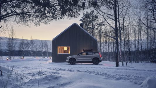 Volvo EX30 Cross Country with Swedish winter cabin