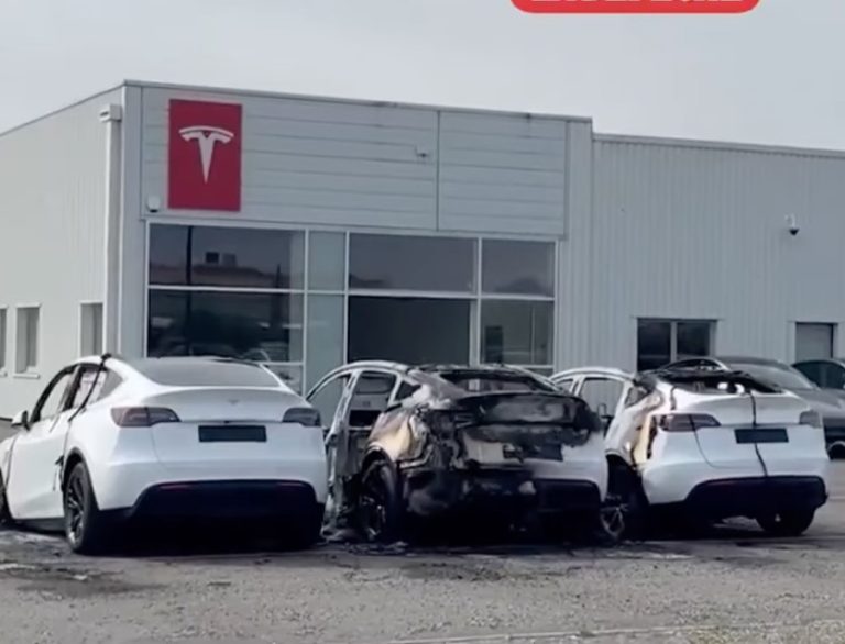 Un incendio intencionado acaba con una docena de vehículos en un concesionario de Tesla en Francia