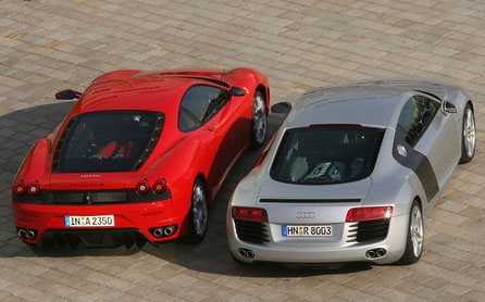 Ferrari F430 y Audi R8
