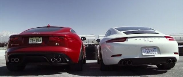 Vídeo: Jaguar F-Type Coupé vs Porsche 911 50th Anniversary Edition 1