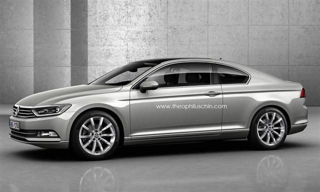 Ilustración del Volkswagen Passat Coupé conceptual, vista lateral