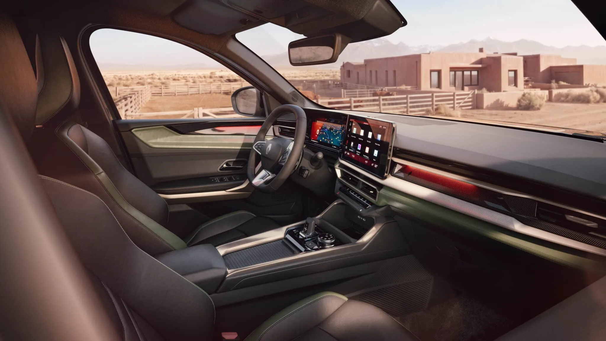 Puesto de conducción de la Renault Niagara con navegación y Google Gemini.