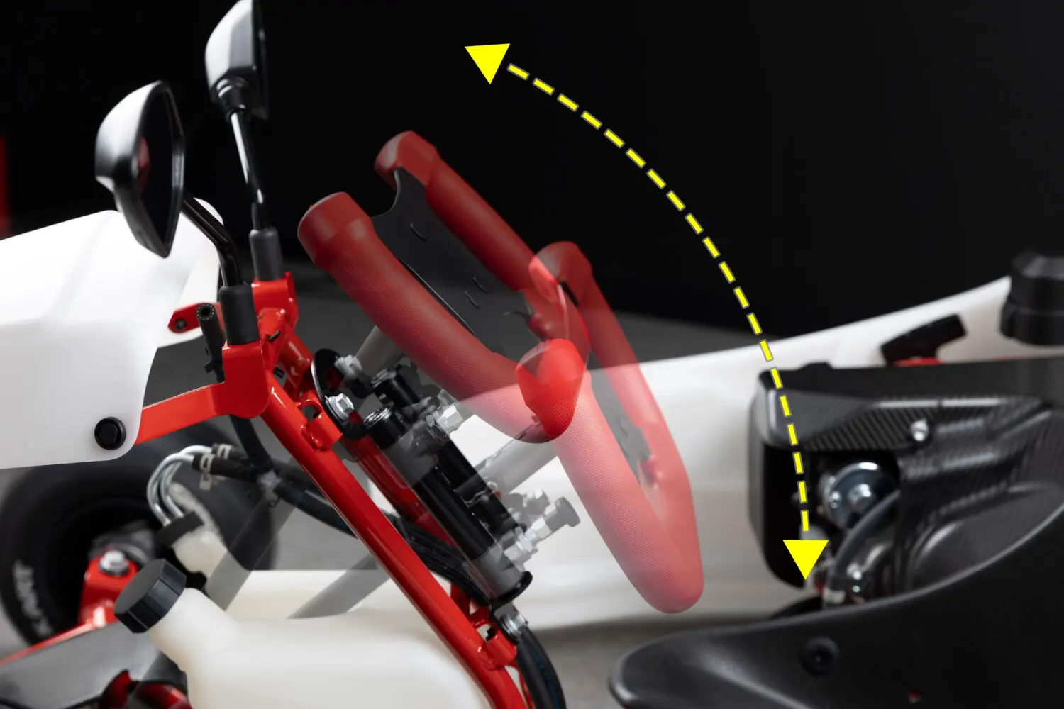 Diagrama del ajuste del volante del Toyota GR KART